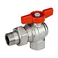 кран шаровой giacomini полнопроходной ду25 1 x1 нр/вр угловой ручка бабочка (красная) (r789x007)