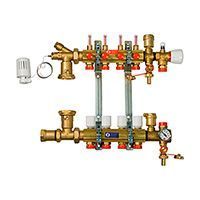 Коллекторный узел сборный GIACOMINI 1 x18 /4 с обвязкой и расходомерами (R557FY004)