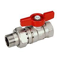 кран шаровой с отводом ду20 3/4 x3/4 вр/нр, стандартный проход, хромированный, ручка - бабочка красная giacomini r259d (r259x005)