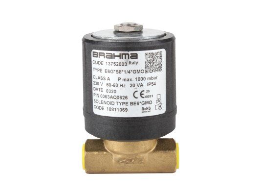 газовый электромагнитный клапан brahma e6g*s8*1/4*gmo 13752003