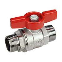 кран шаровой ду10 3/8 , резьба наружная/наружная, стандартный проход, хромированный, ручка - бабочка красная или желтая giacomini r253d (r253x002)
