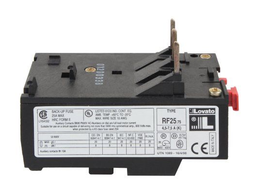 тепловое реле lovato rf25 75 (4,5 - 7,5 a)