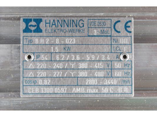 электродвигатель hanning 1,5 квт
