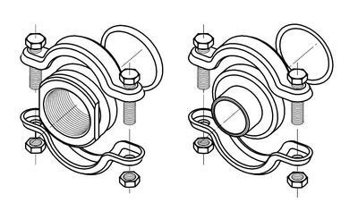 трубное соединение grundfos flexiclamp rp 1 1/2 pn25 epdm (1 шт. с упл. и креп.) (00425238)
