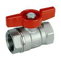 кран шаровой ду8 1/4 , резьба внутренняя/внутренняя, стандартный проход, хромированный, ручка - бабочка красная или желтая giacomini (r251x001)