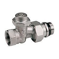 Клапан отсечной прямой 3/4” с возможностью слива воды из радиатора, хромированный, отвод с герметичной прокладкой GIACOMINI R715TG (R715X034)