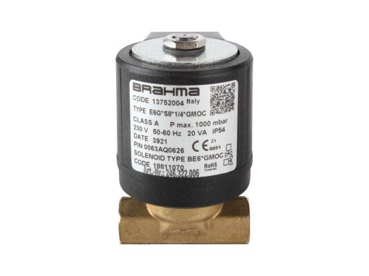 газовый электромагнитный клапан brahma e6g*s8*1/4*gmoc 13752004