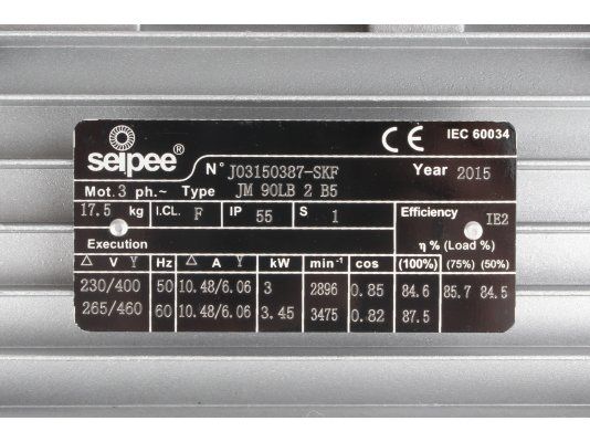электродвигатель seipee 3 квт jm 90lb 2 b5