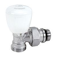 Клапан термостатический GIACOMINI угловой 1/2 x16 микрометрический, хромированный, отвод с герметичной прокладкой, подсоединение с наружной резьбой (R431X033)