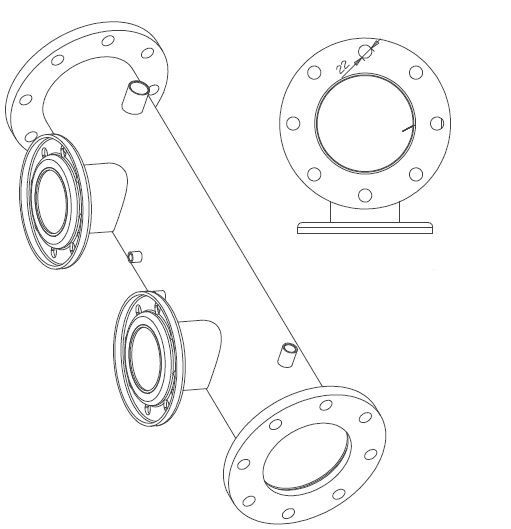 коллектор напорный ду150/ду100 2 насоса 6 - 4 с фланцами mondeo (5md150d100-106)