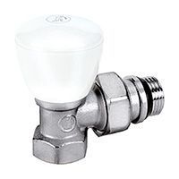 Клапан ручной GIACOMINI угловой R5TG Ду 15 1/2 , хромированный, отвод с герметичной прокладкой для радиатора отопления (R5X033)