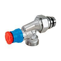 Клапан термостатический GIACOMINI угловой 1/2 x18 осевой, хромированный, отвод с герметичной прокладкой, подсоединение с наружной резьбой (R415X043)