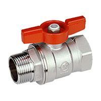 кран шаровой ду10 3/8 , резьба внутренняя/наружная, стандартный проход, хромированный, ручка - бабочка красная giacomini r254d (r254x002)