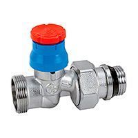 клапан термостатический giacomini прямой 1/2 x18, хромированный, отвод с герметичной прокладкой, подсоединение с наружной резьбой (r412x034)