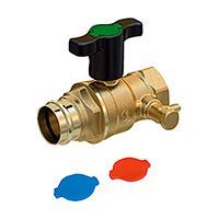 Кран шаровой GIACOMINI пресс соединение, с удлин. ручкой и сливом 1/2 F x TR15