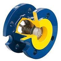 Клапан обратный пружинный Zetkama 402А-080-С52, Ду080, PN16, корпус - чугун GJL-250 (GG25), клапан - чугун GJS- 400-15 (GGG40), уплотнение - EPDM, Ф/Ф (402А-080-С52)