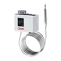 термостат danfoss для воды, воздуха, масла, фреонов kp 79 (50...+100)с, длина кап.трубки 2 м (060l112666)