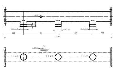 Коллектор всасывающий Ду100/Ду65 3 насоса 4 - 2 1/2 с фланцами Mondeo (5MD100250-404)