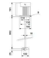 Электрическая мешалка Grundfos для бака 30 0л, El. stirrer f.300l tank,PP E/X,950-100 (98165432)