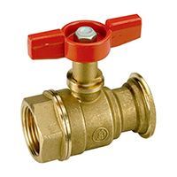 кран шаровой giacomini с выводом для насоса, c внутренней резьбой и фланцевым соединением, с рукояткой на удлиненном стержне, нехромированный. (r285y001)