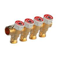 Коллектор сантехнический GIACOMINI 3/4 x16 /2 с вентилями, м/о расстояние 50 мм для водоснабжения (R585CY022)