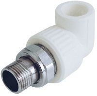 угольник с американкой для радиатора, наруж. резьба dмм хg'' 25х3/4 ростурпласт (14627)