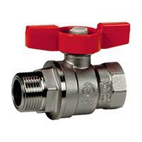 Кран шаровой GIACOMINI полнопроходной Ду15 1/2 НР/ВР Pу35/Tmax=185 с ручкой/бабочкой (R854X023)