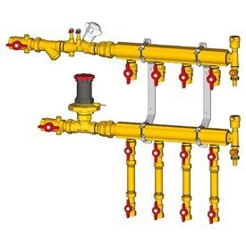 Узел коллекторный отопления этажный GIACOMINI Узел коллекторный отопления GIACOMINI для индивидуального учета тепла 1 x 1/2 /7 зон (GE553Y127)
