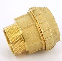 Муфта ПНД компрессионная переходная 63х2 НР (латунная) Tiemme (3400007)