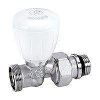 клапан термостатический giacomini прямой 1/2 x18 микрометрический, хромированный, отвод с герметичной прокладкой, подсоединение с наружной резьбой (r432x034)