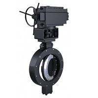 Затвор поворотный Broen ЗПТ 61.855.300 для теплоснабжения, трехэксцентриковый, корпус-углеродистая сталь, диск-нержавеющая сталь, м/ф Ду 300 Pу 25 с редуктором (597581[61.855.300.Р.WCB/CF8])