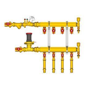 узел коллекторный отопления этажный giacomini 1 x 3/4 / 4, подключение тип b1 (ge553y114)