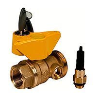 Кран шаровой GIACOMINI со штуцером, с замком 3/4 F-RP X1 1/4 M (R790BY004)