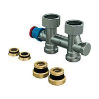 Узел нижнего подключения стальных панельных радиаторов и полотенцесушителей 3/4”F x 3/4”E, прямой GIACOMINI R385T (R385TX013)