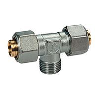 тройник giacomini с нар. резьбой (20x2)x1/2 x(20x2) (r568mx057)