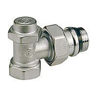 Клапан отсечной угловой 3/8” с возможностью слива воды из радиатора, хромированный, отвод с герметичной прокладкой GIACOMINI R714TG (R714X032)