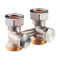 узел нижнего подключения стальных панельных радиаторов 3/4”f x 18, прямой, для двухтрубных систем giacomini r387 (r387x001)