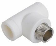 Тройник PN25 комбинированный, наруж. резьба Dмм хG'' 32х 3/4 РосТурПласт (10759)